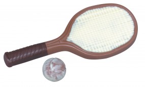 Form für Schokolade: Tennisschl.m.Bällen,Relief,19,5 cm