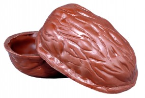Form für Schokolade: Walnuß zum füllen, L 13 cm/H 8 cm