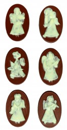 Form für Schokolade: Weihnachtsdekor, oval, Relief, 6 St.