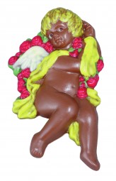 Form für Schokolade: Engel auf Tuch, 14,5 cm