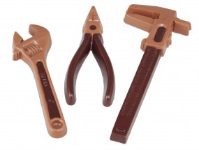 Form für Schokolade: Werkzeug 1 Zange/12,5 cm, 1 Engländer/15 cm 1 Meßschieber/18 cm,