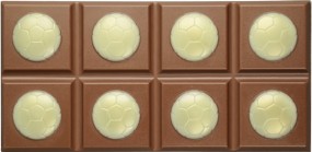 Form für Schokolade, Fussball Schokoladetafel, Tafelware, 100 g, Relief