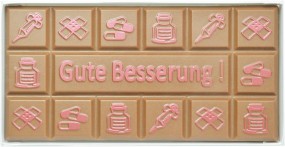 Form für Schokolade, Gute Besserung, Schokoladentafel, Tafelware, 100 g