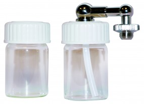 Saugbecher-Anschluss-Set, mit 2 x 15 ml Saugbechern aus Glas und Kunststoffdeckeln