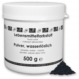 Lebensmittelfarbstoff, Pulver, 500 g, wasserlöslich, schwarz