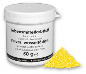 Lebensmittelfarbstoff, Pulver, 50 g, wasserlöslich, zitronengelb