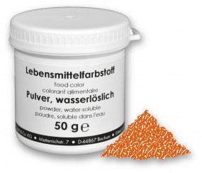 Lebensmittelfarbstoff, Pulver 50 g, wasserlöslich, orange