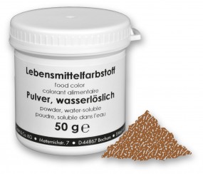 Lebensmittelfarbstoff, Pulver, 50 g, wasserlöslich, goldbraun