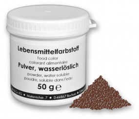 Lebensmittelfarbstoff, Pulver, 50 g, wasserlöslich, schokobraun