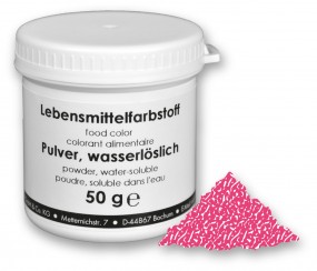 Lebensmittelfarbstoff, Pulver, 50 g, wasserlöslich, rosa