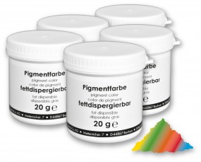 Lebensmittelfarbstoff, Pigment, fettdispergierbar, 20 g, Sortiment