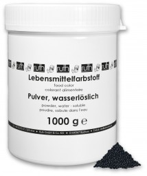 Lebensmittelfarbstoff, Pulver, 1000 g, wasserlöslich, schwarz