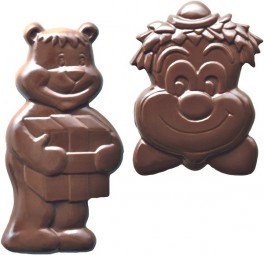 Form für Schoko-Dekore: Teddy und Clown