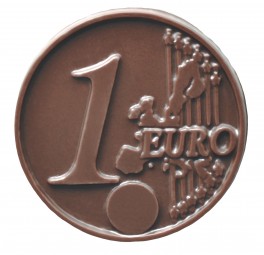 Form für Schoko-Dekore: 1 EURO-Münze / ca.6 g / Durchm. ca.40 mm / 10 Folien a 12 St.